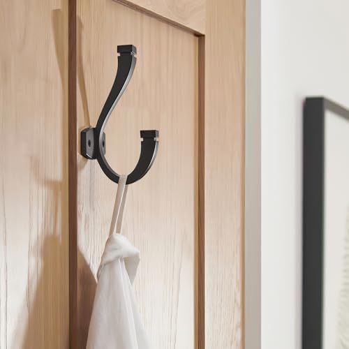 TUNNY 3-Pack Matte Black Coat Hooks