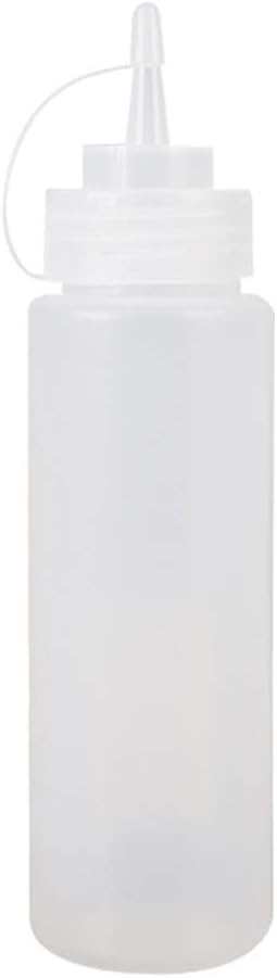 1 Piece Plastic Squeeze Condiment Bottle with Twist On Cap - 12 Oz White