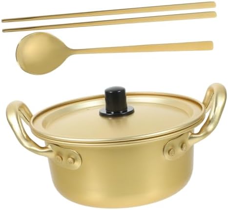 EXHUMKY Korean Ramen Pot Set with Spoon and Chopsticks