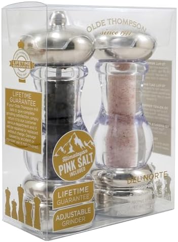 Olde Thompson Del Norte Pink Salt Pepper Mill Set