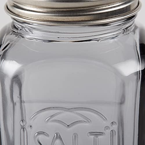 RSVP International Jumbo Retro Glass Salt Pepper Shaker Set 8 Oz 225x225x44 Gray