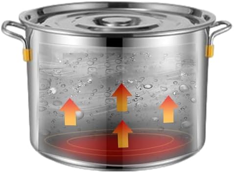 Stainless Steel Stock Pot with Glass Lid - 35L 62L 10L