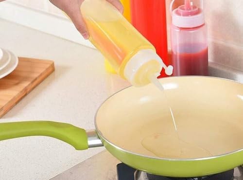 8-Oz Squeeze Condiment Bottles - 16 Pack with Twist Lids Funnel