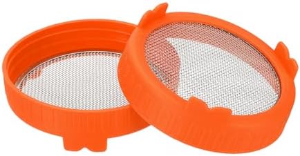 PATIKIL Sprouting Lids for Wide Mouth Mason Jars 4Pcs Orange