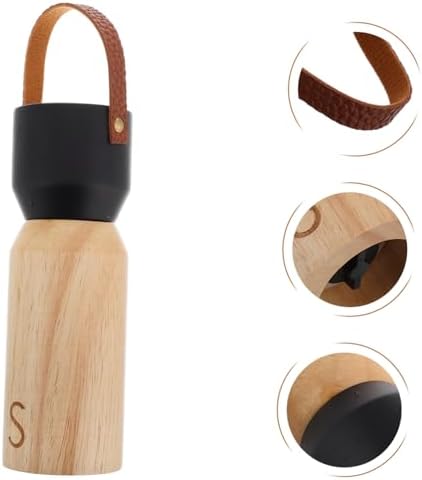 BRIGHTFUFU Manual Wooden Pepper Grinder with Black Cap 1