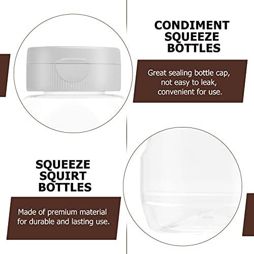 DOITOOL 4pcs Clear Plastic Squeeze Bottle with Cap Lids