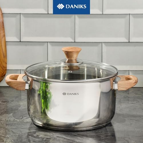Daniks Oslo 2 Quart Stockpot with Glass Lid and Stay-Cool Handles