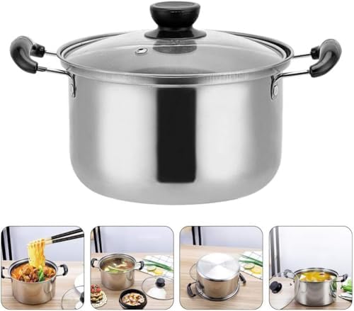 Stainless Steel Stock Pot with Glass Lid 18cm