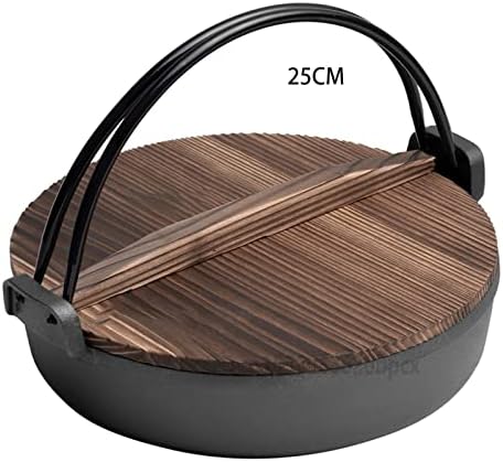 Stock Pot with Wooden Cover Portable Multi-Function Cookware