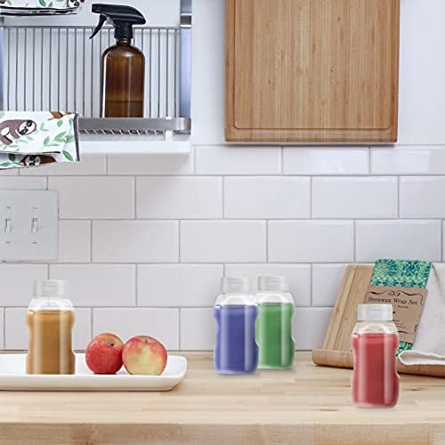 DOITOOL 4pcs Clear Plastic Squeeze Bottle with Cap Lids