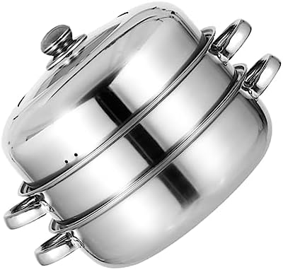 IMIKEYA 28cm Stainless Steel Steaming Pot with High Lid 1