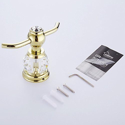 AUSWIND Crystal Glass Brass Gold Bath Towel Hooks 1