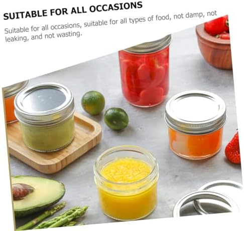 8pcs Transparent Jam Jars with Aluminum Lids for Canning and Storage