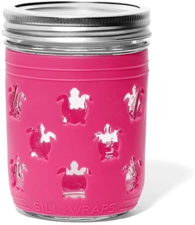 Sili Wraps Mason Jar Wraps Pink Sunset Turtle Set of 4