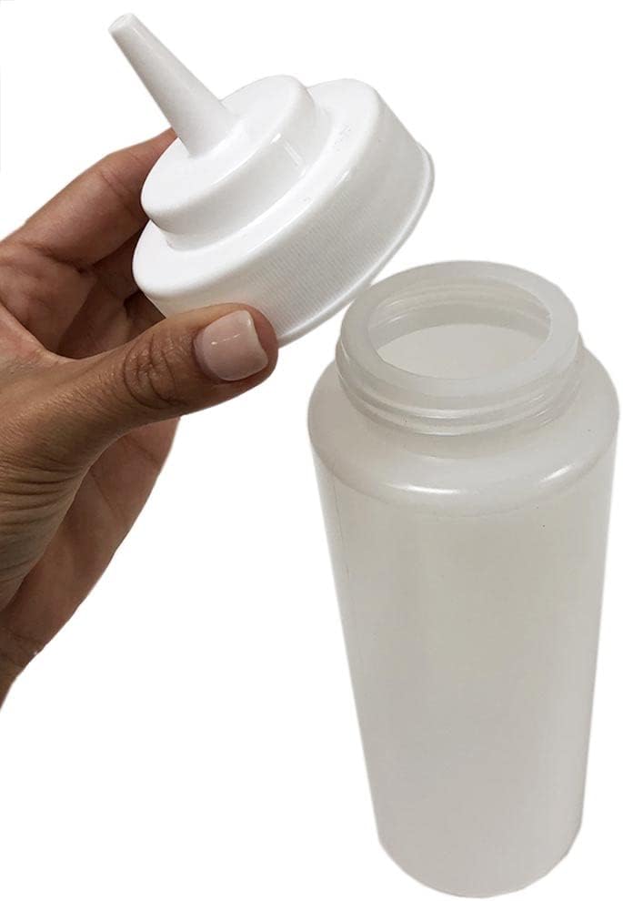 6 Clear Squeeze Bottles 32 Oz Wide Mouth Condiment Dispenser