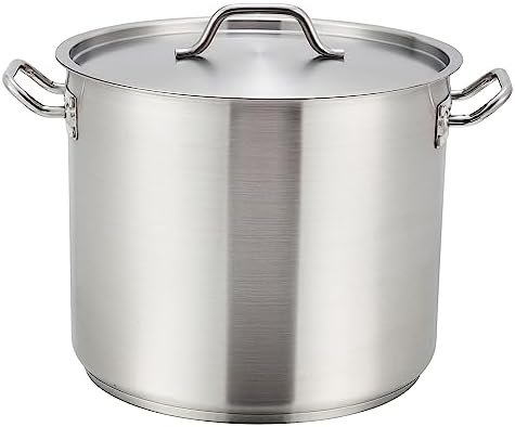 Winco 8 Quart Stainless Steel Stock Pot with Cover