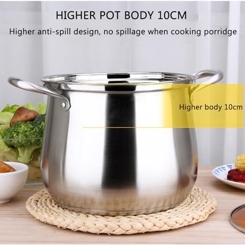 SVRITE 109 Qt Deep Chicken Stew Pot with Steamer Basket and Glass Lid
