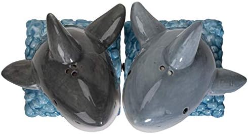 Pacific Giftware Sharks on The Sea Ceramic Salt Pepper Shakers Set 1