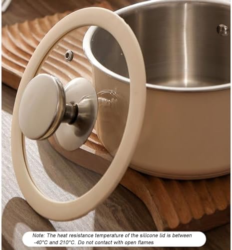 Nonstick Stock Pot with Tempered Glass Lid 304 Stainless Steel and Ceramic Coating