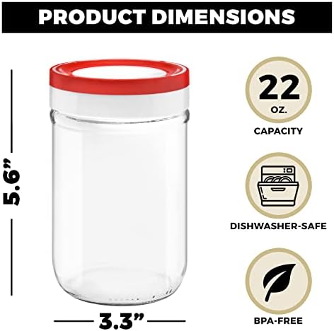 Tribello 22 Oz Wide Mouth Mason Jars 6-Pack 1