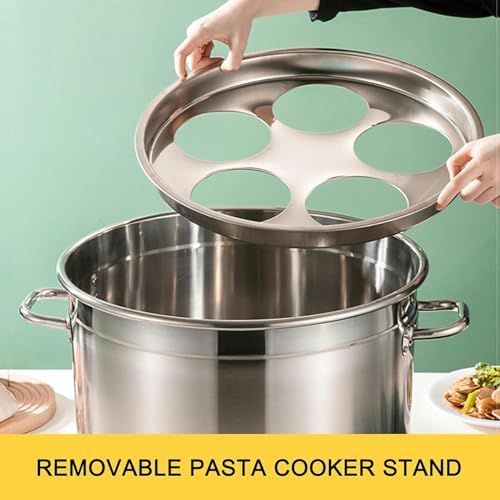 DAOUXIAOSP 45cm 4 Holes Pasta Pot with Strainer Basket 1