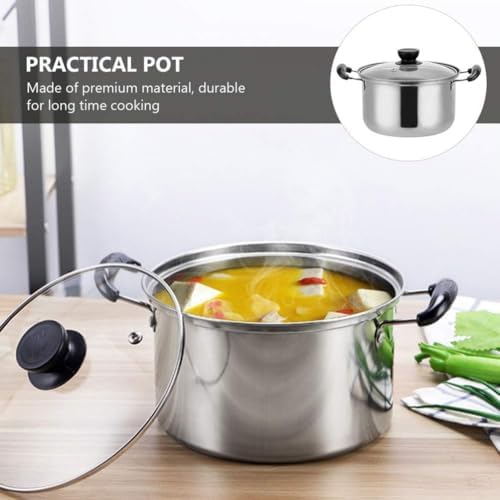Stainless Steel Stock Pot with Glass Lid 18cm
