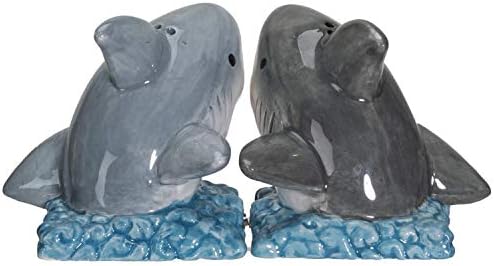Pacific Giftware Sharks on The Sea Ceramic Salt Pepper Shakers Set 1