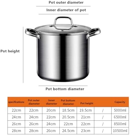 AIZYR 65L Stock Pot with Lid 304 Stainless Steel