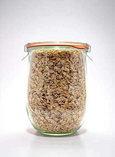 Weck Tulip Jars 1 Liter - 4 Pack Glass Canning Jars with Lid