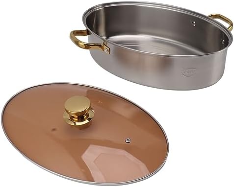 Stainless Steel Fish Steamer with Ceramic Lid and Rack