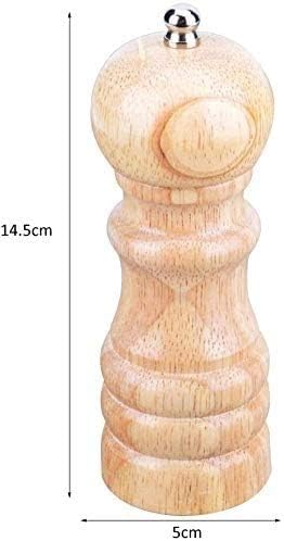 Adjustable Pepper Mill with Wooden Handle and Stainless Steel Liner