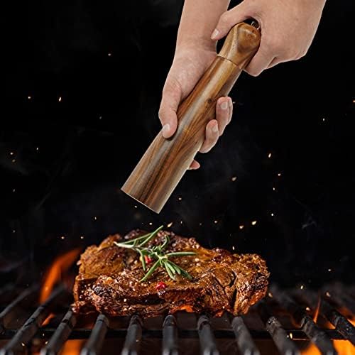Zewellcuis Wood Salt Pepper Mill Set 2PCS