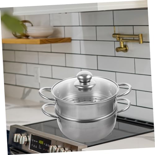 BRIGHTFUFU Food Grade Stainless Steel Steamer for Stove Top and Induction Cooker