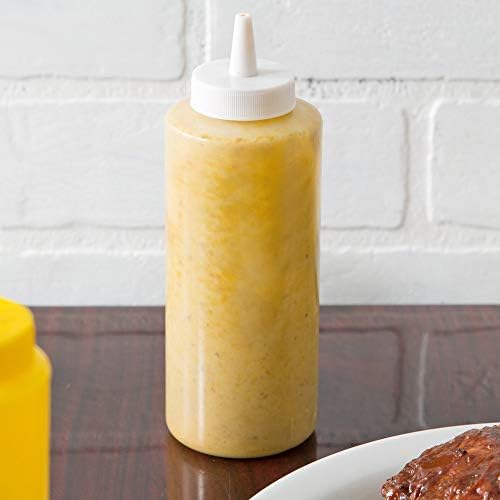 TrueCraftware 12 oz Clear Squeeze Condiment Bottles Set of 12 1