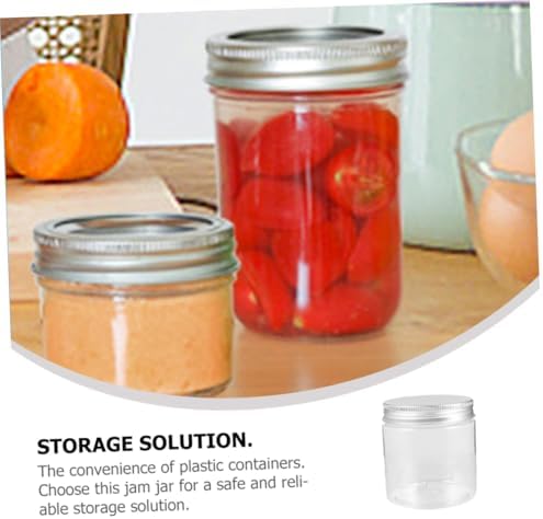 8pcs Transparent Jam Jars with Aluminum Lids for Canning and Storage
