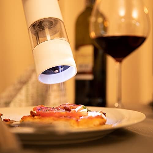 Relaxdays Electric Pepper Mill Set of 2 with Light BlackWhite