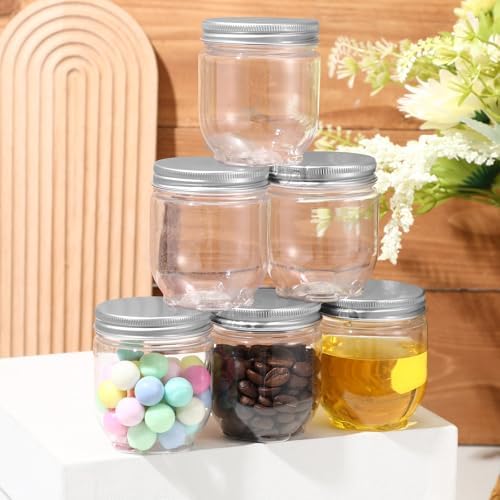 Tanlade 60 Pcs 4 oz Clear Plastic Jars with Lids 1