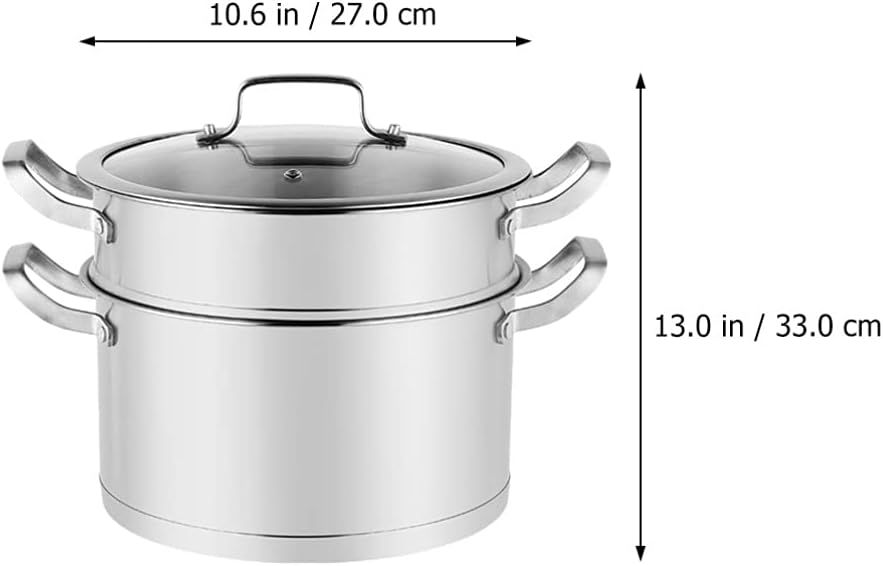 Hemoton 1pc Non-Stick Stainless Steel Steamer Pot