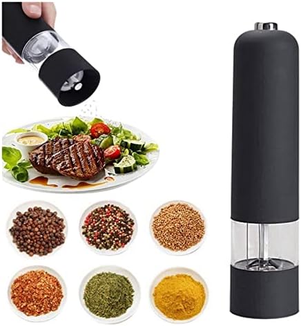 Electric Salt and Pepper Grinder Set ABS Acrylic Design Battery Operated Automatic White
