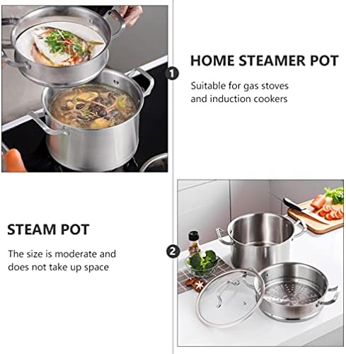 Hemoton 1pc Non-Stick Stainless Steel Steamer Pot