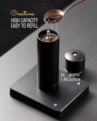 Hotqilin Heavy Duty Metal Pepper Mill with Adjustable Coarseness