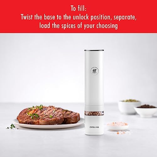 ZWILLING Enfinigy Electric Salt Pepper Mill - White