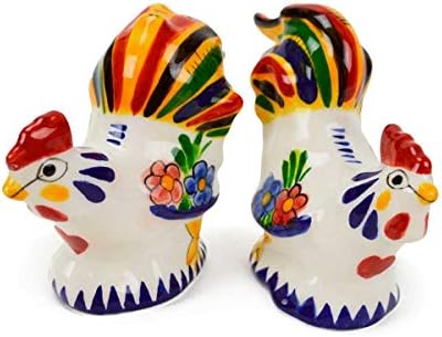 Colorful Roosters Ceramic Salt Pepper Shakers Set 1