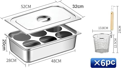 BINGWANG 6-Hole Pasta Cooker Insert Set for Home Kitchen Restaurant