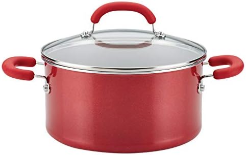 Rachael Ray 6 Quart Nonstick Stockpot with Lid - Red 1