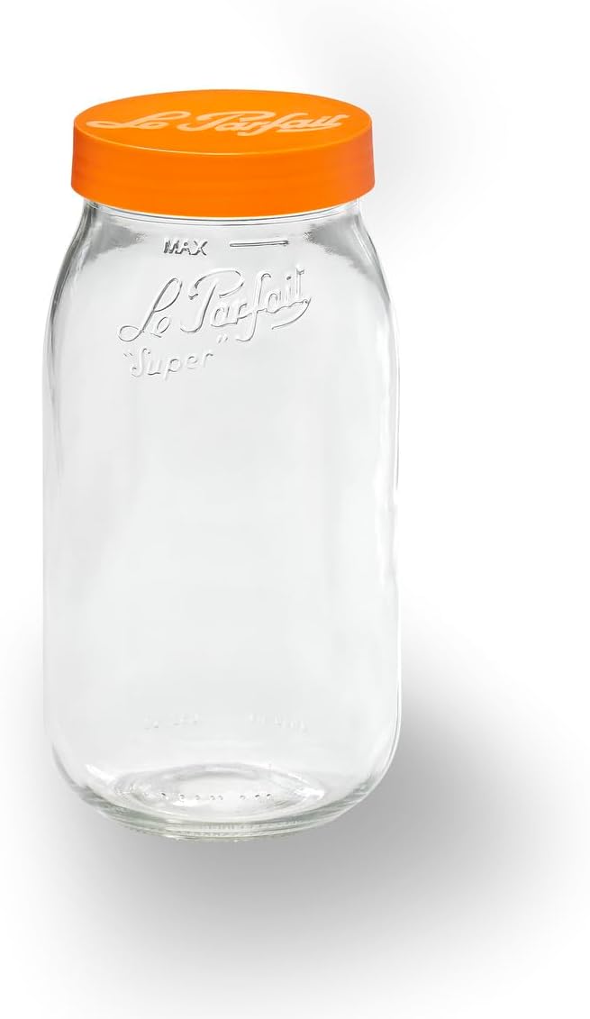 Le Parfait 6585016 2L Glass Jar with Screw-On Cap - Orange
