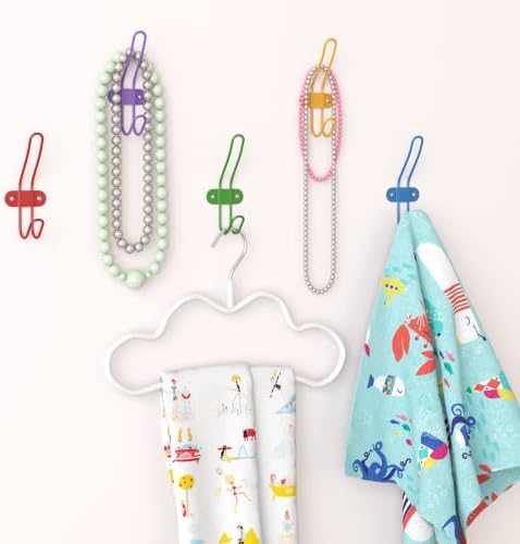 Kids Wall Coat Hooks Set of 10 for Nursery and Bedroom