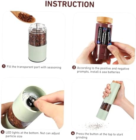 Cabilock 2pcs Adjustable Coarseness Salt Pepper Shaker Set with Stand