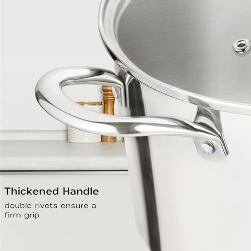 Onader 6 Quart Stockpot with Lid and Tri-Ply Induction Base