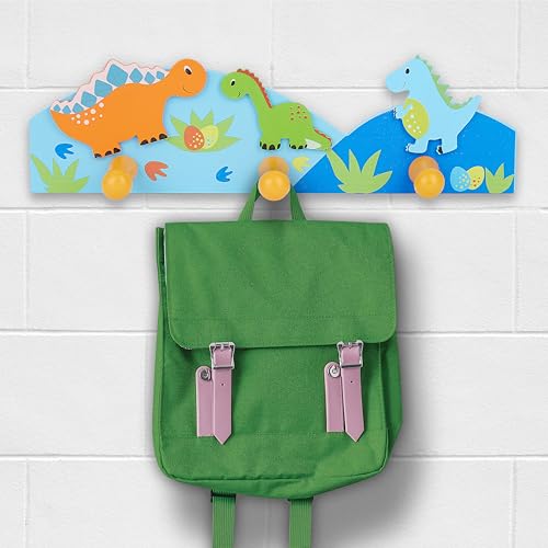 Kids Dinosaur Themed Triple Coat Hook Wall Hanger
